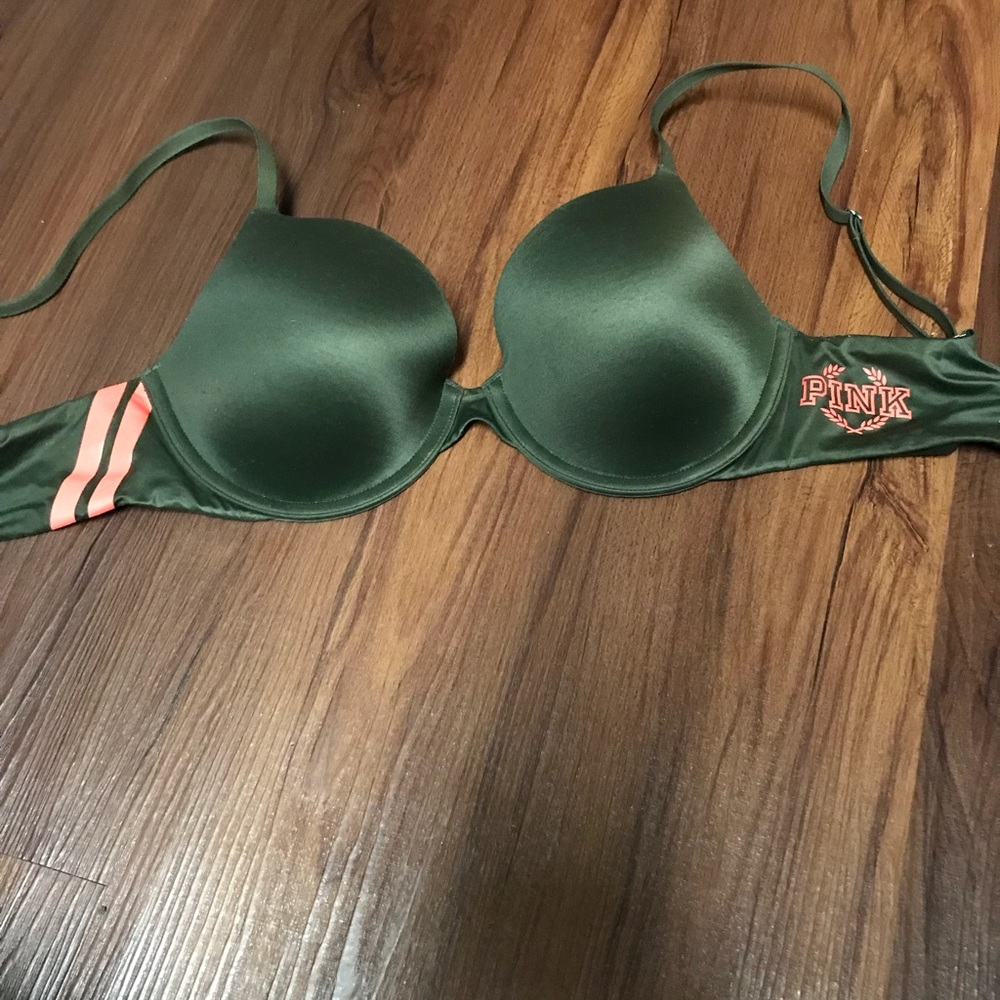 Pink army green bra